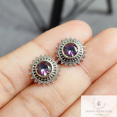 Mystic Topaz Stud Earring, Handmade Earring, 925 Sterling Silver Jewelry, Vintage Look Topaz Stud Earring, Wedding Jewelry, Mother Day Gift